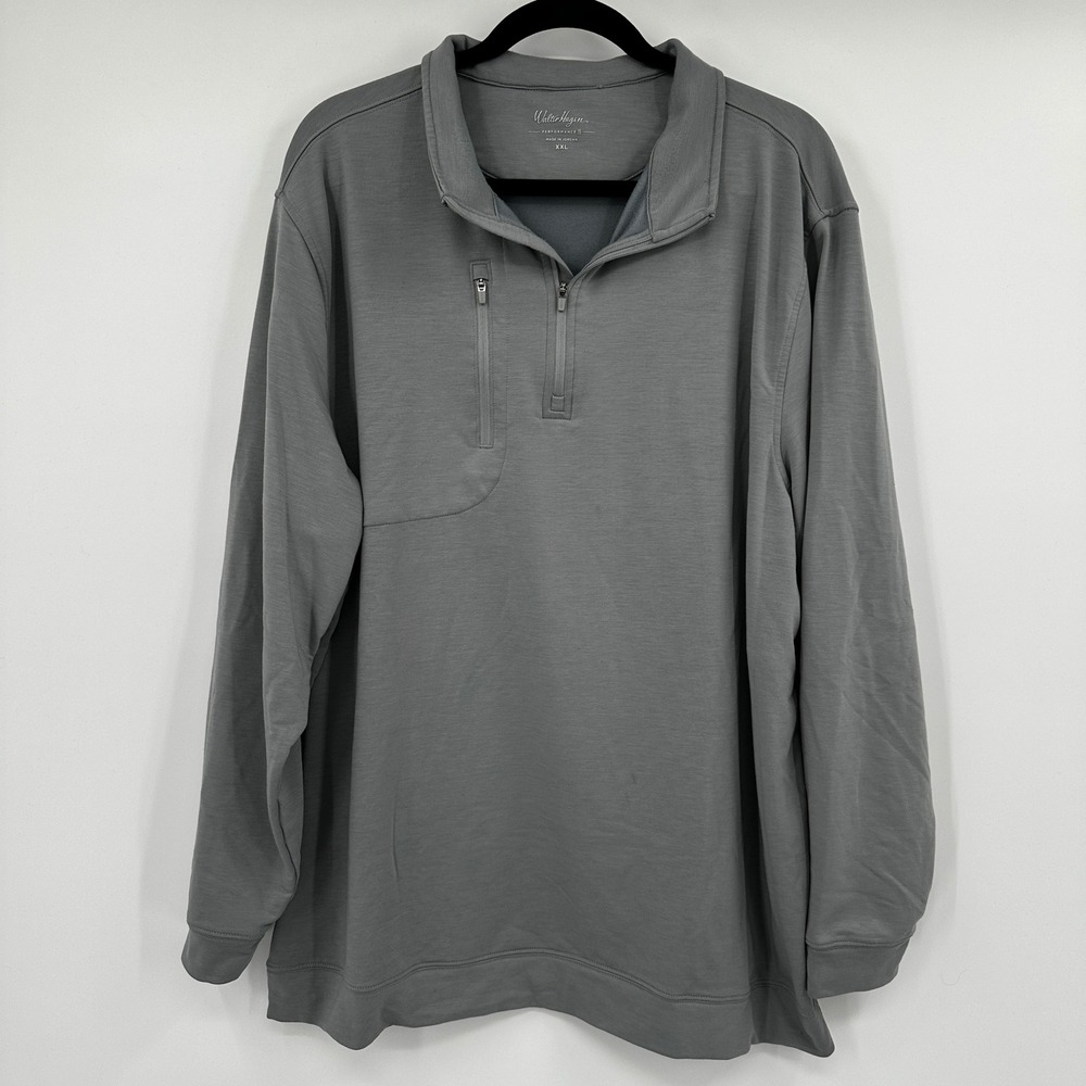 Walter Hagen Performance 11 XXL Gray Quarter Zip Long Sleeve Pullover Shirt Golf